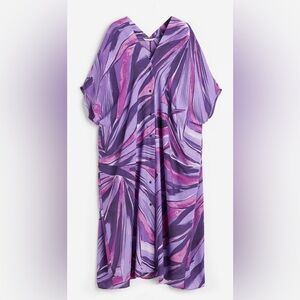 H&M Purple and Pink Patterned Kaftan oversized XL NWT